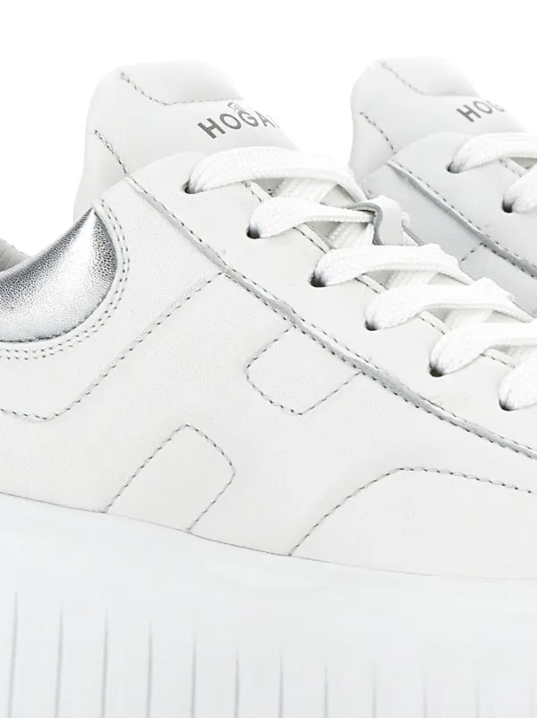 Hogan H-Stripes lace-up Leather Sneakers | White | FARFETCH