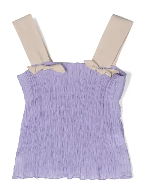 La Stupenderia bow-detail smocked tank top