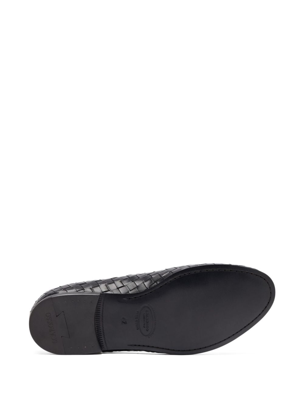 Shop Scarosso Vittorio Interwoven Leather Loafers In Black