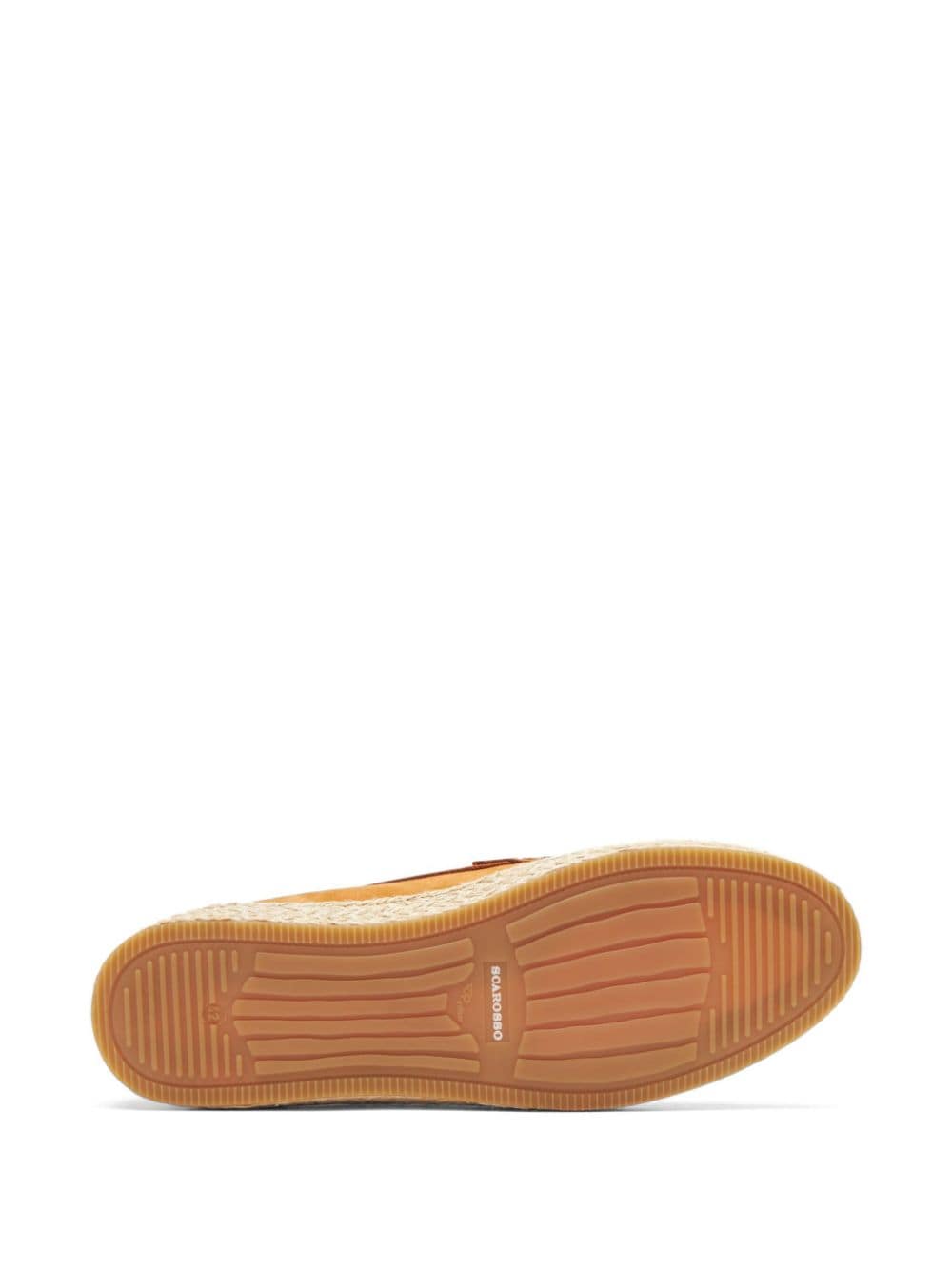 Shop Scarosso Lino Almond-toe Leather Espadrilles In Brown