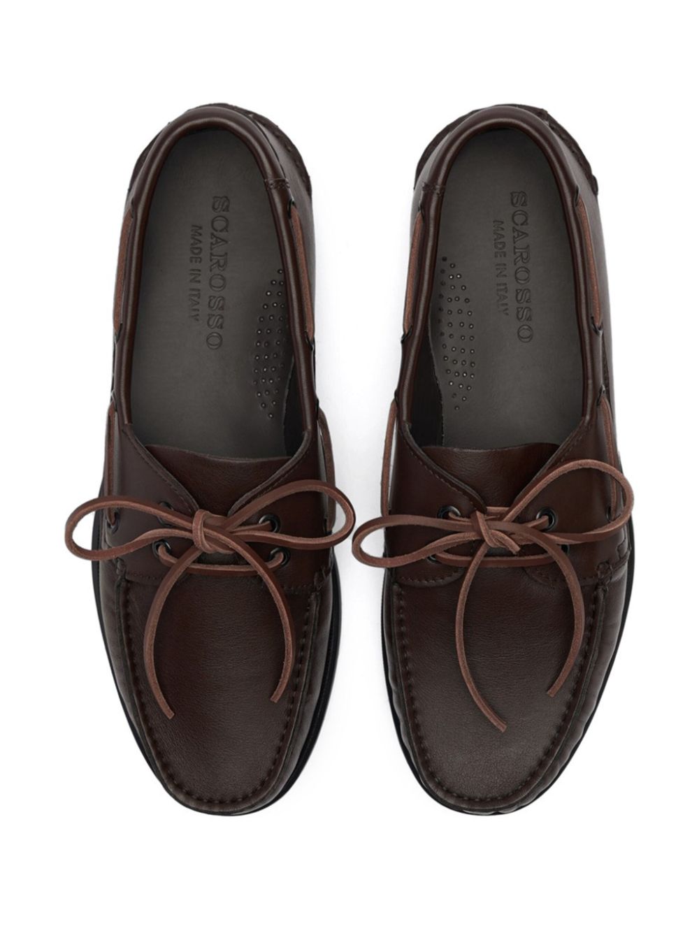 Scarosso smooth-leather boat shoes Brown