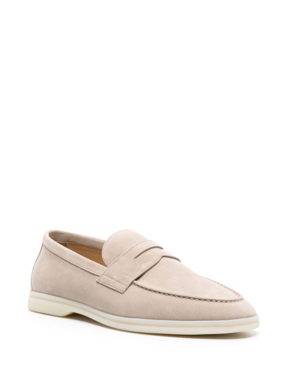 Shop Scarosso Luciano Suede Loafers In Neutrals