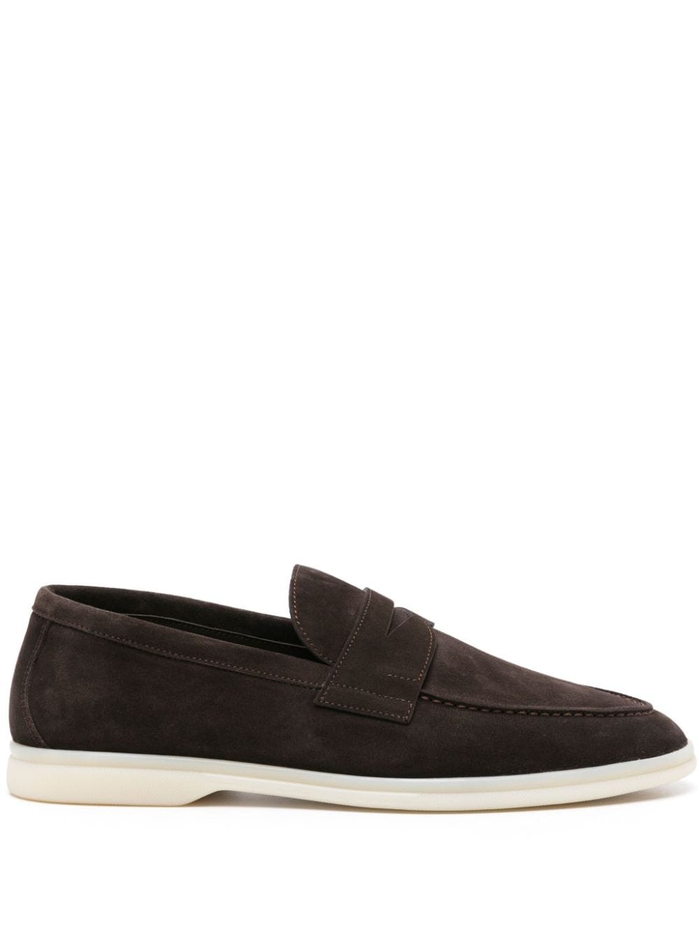 Shop Scarosso Luciano Suede Loafers In Brown