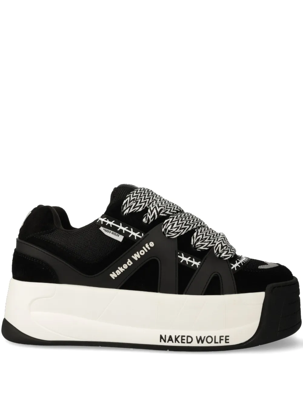 NAKED WOLFE Slide platform sneakers Black