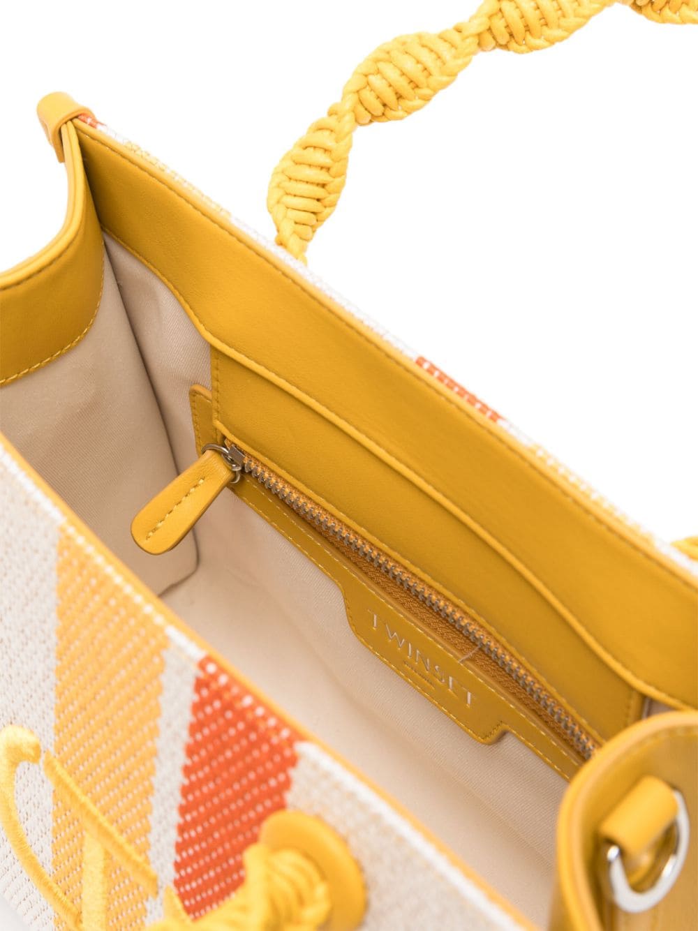 Shop Twinset Mad Tote Bag In Yellow