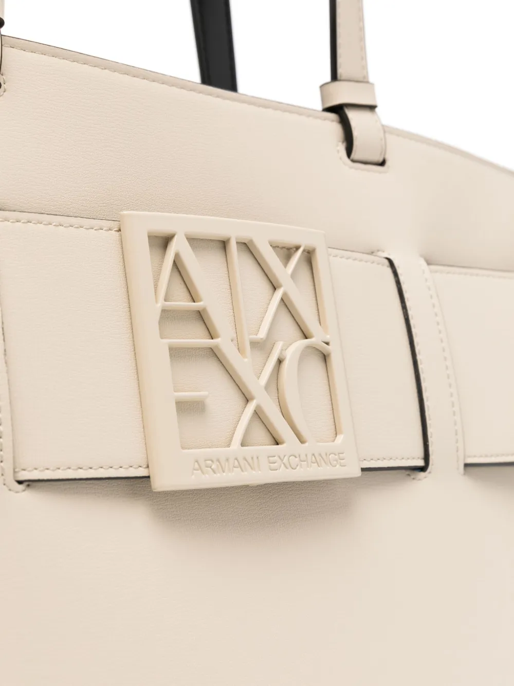 Shop Armani Exchange Logo-plaque Tote Bag In Neutrals