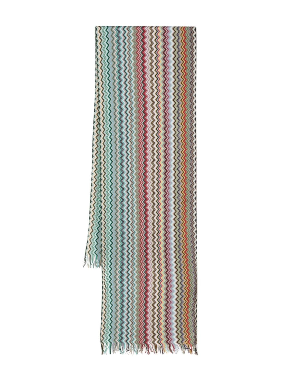 Missoni zigzag woven cotton scarf Oranje