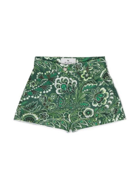 ETRO KIDS Pegaso-motif paisley-print shorts
