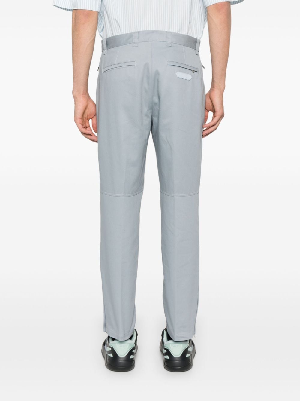 Shop Lanvin Biker Straight-leg Trousers In Grey