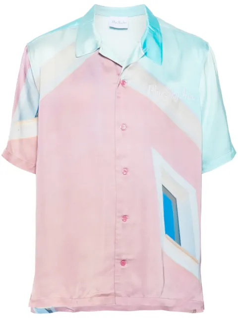 BLUE SKY INN graphic-print satin shirt
