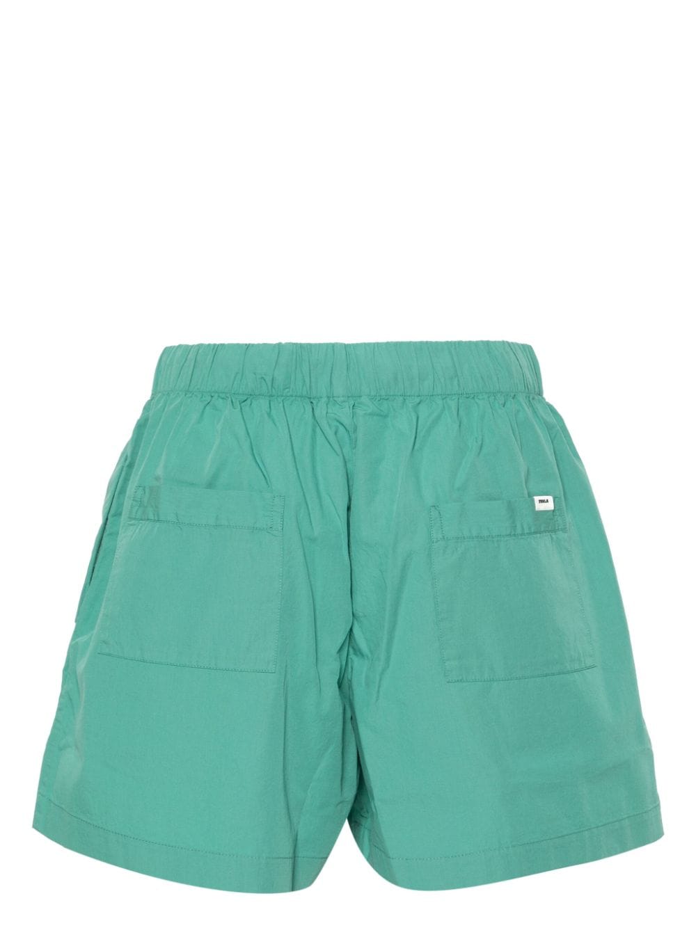 Shop Tekla Cottom Pyjama Shorts In Green