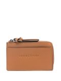 Longchamp 3D leather card holder - Brown