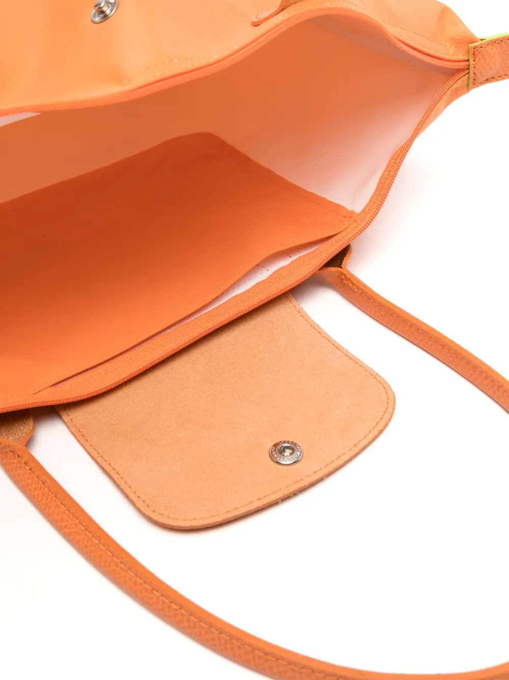 Longchamp Medium Le Pliage Green Tote Bag In Orange