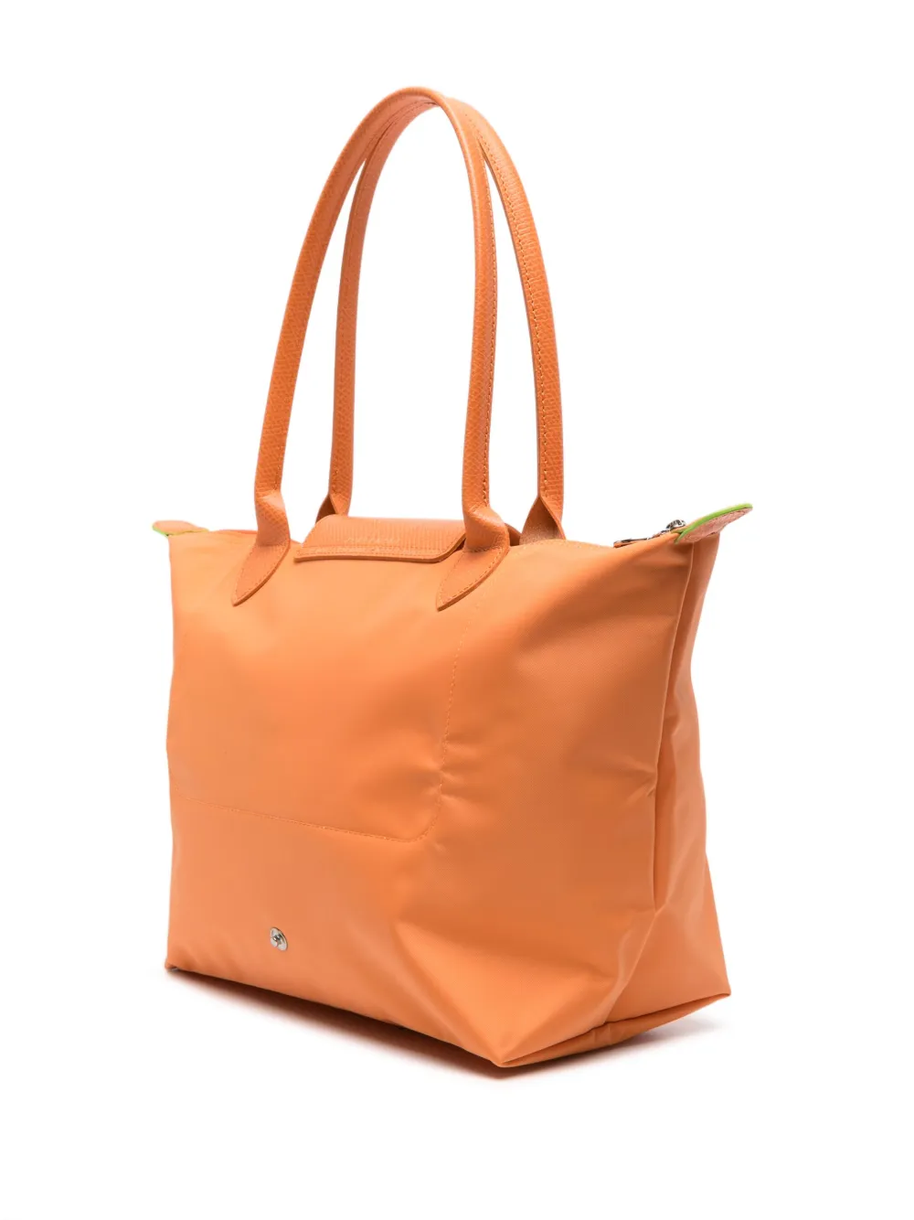 Longchamp Medium Le Pliage Green Tote Bag In Orange