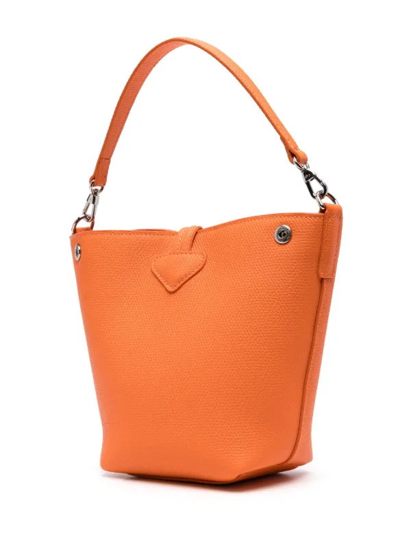 Longchamp orange leather bag hot sale