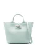 Longchamp small Le Roseau leather tote bag - Green