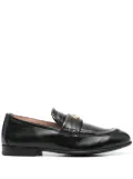 Moschino logo-lettering leather loafers - Black