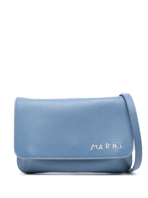 Marni logo-embroidered leather belt bag