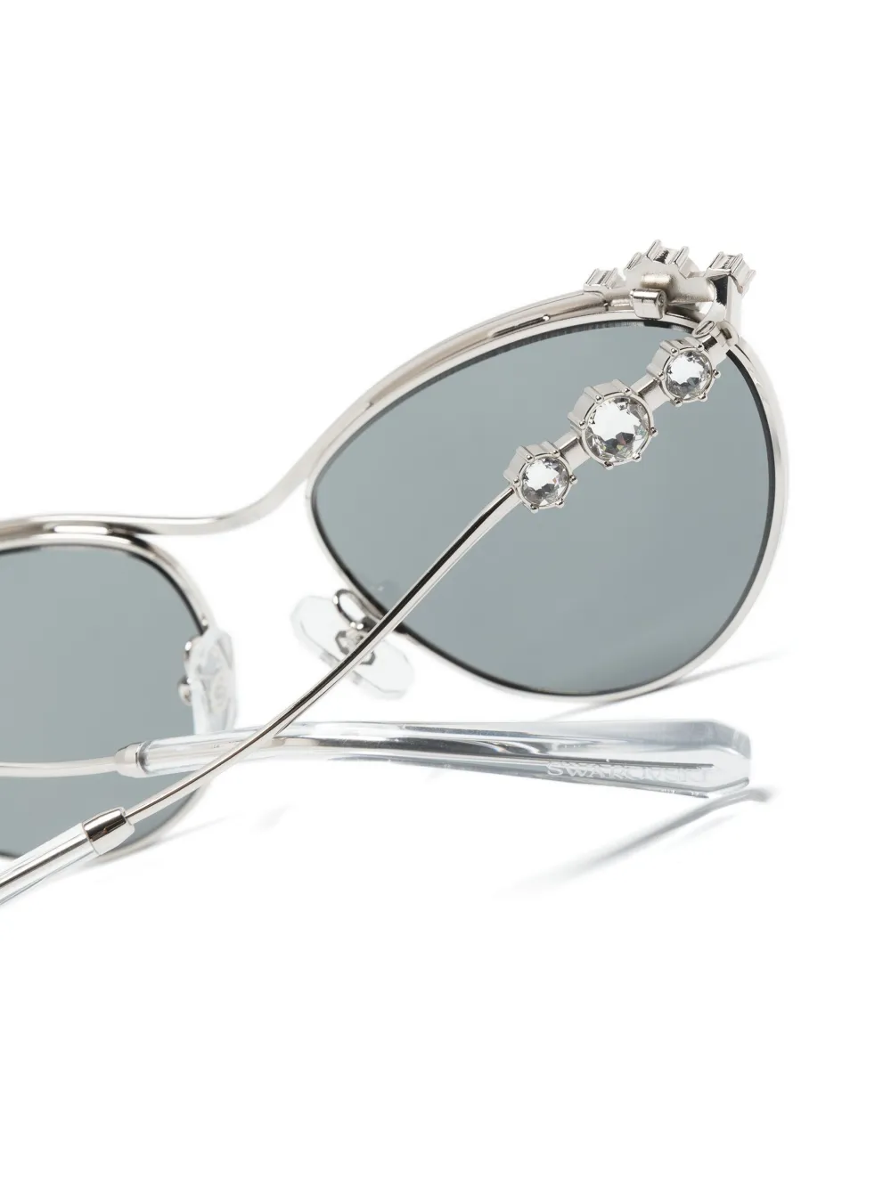 Shop Swarovski Cat-eye Frame Sunglasses In Silver