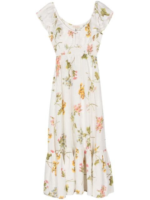 byTiMo floral-print shirred maxi dress