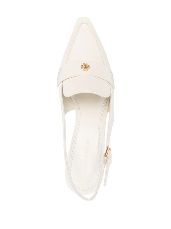 Tory Burch 60mm Slingback Leather Pumps | Neutrals | FARFETCH