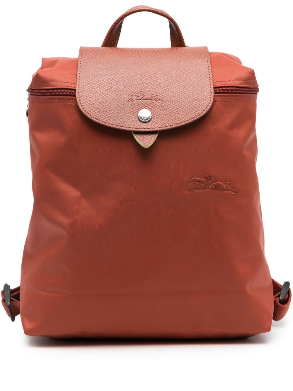 Longchamp Medium Le Pliage Green Backpack In Brown
