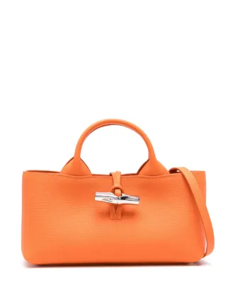 Longchamp Small Le Roseau Leather Tote Bag Orange FARFETCH AE