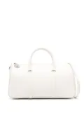 Longchamp logo-debossed leather tote bag - White