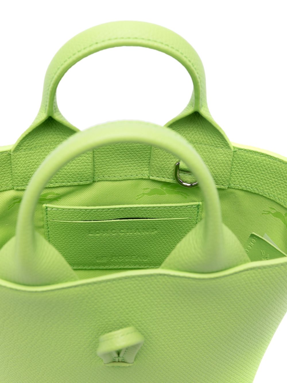 Shop Longchamp Xs Le Roseau Essential Leather Bucket Bag In Green