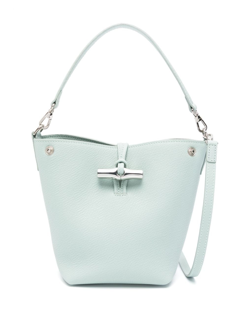 Shop Longchamp Le Roseau Xs Leather Bucket Bag In Blue