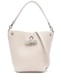 Longchamp mini Le Roseau leather bucket bag - Neutrals