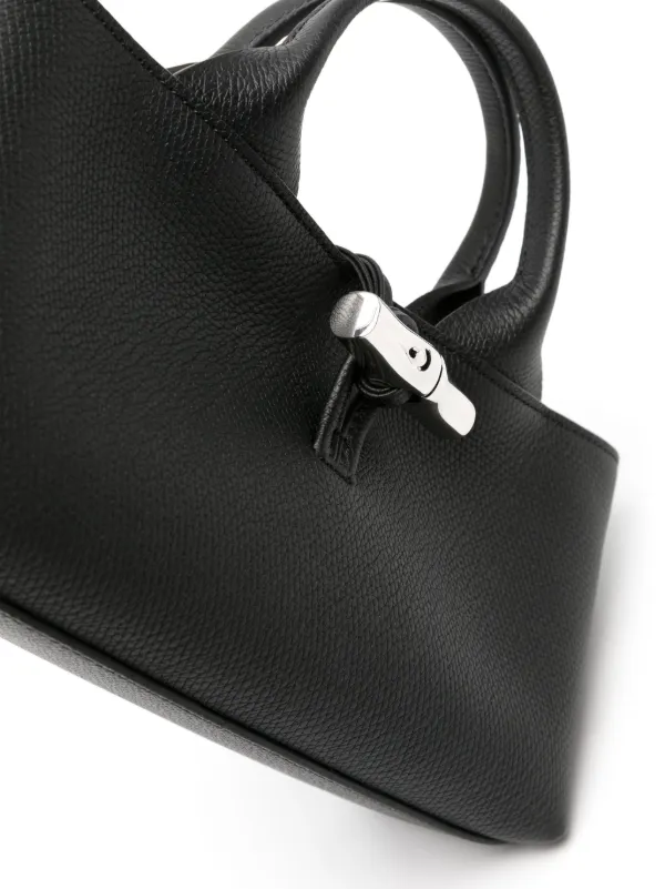 Longchamp Roseau S Leather Tote Bag Black FARFETCH AE