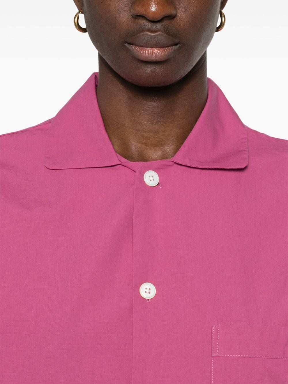 Shop Tekla Spread-collar Cotton Shirt In Rosa