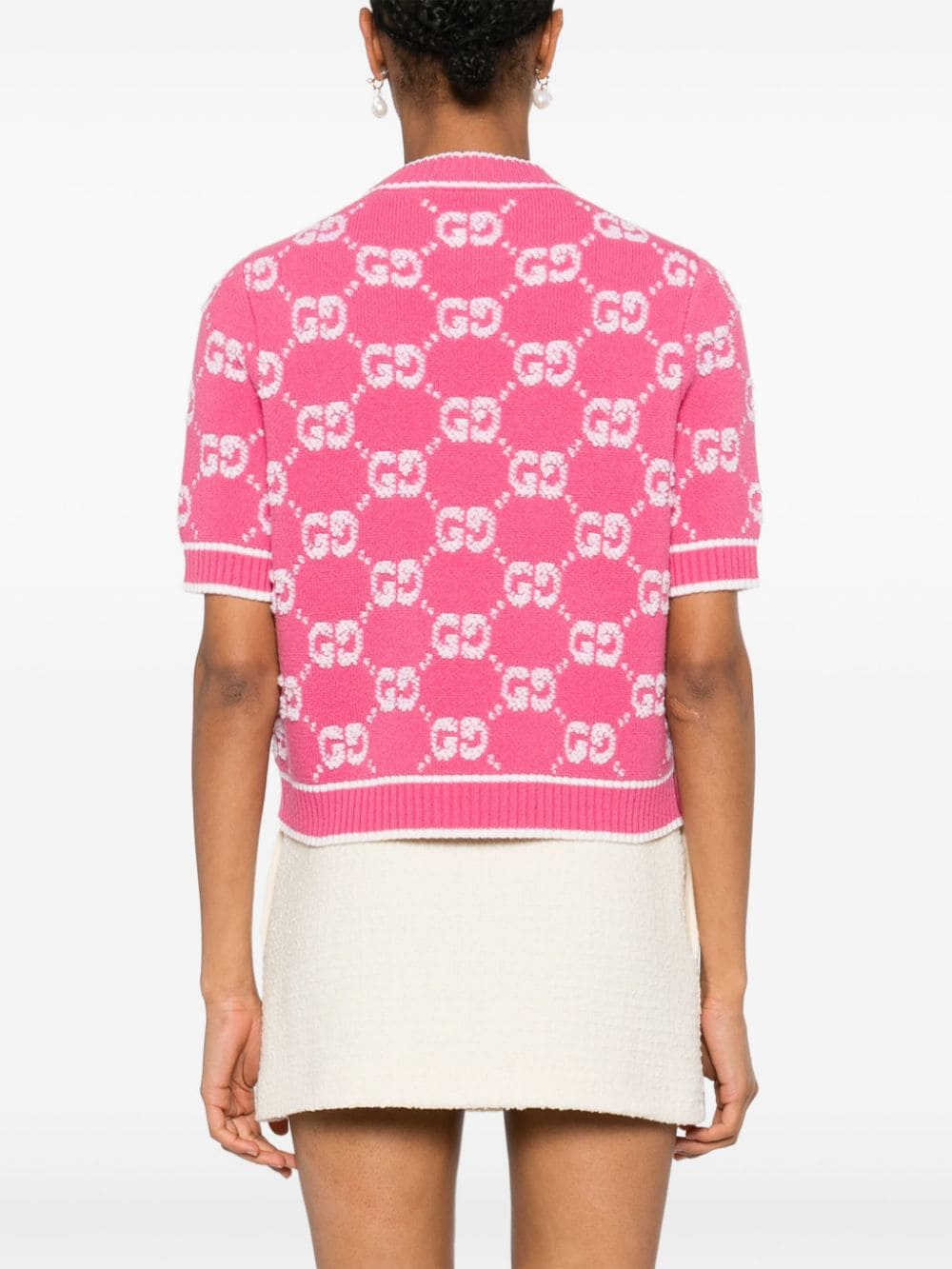 Shop Gucci Gg Jacquard Wool Sweater In Pink