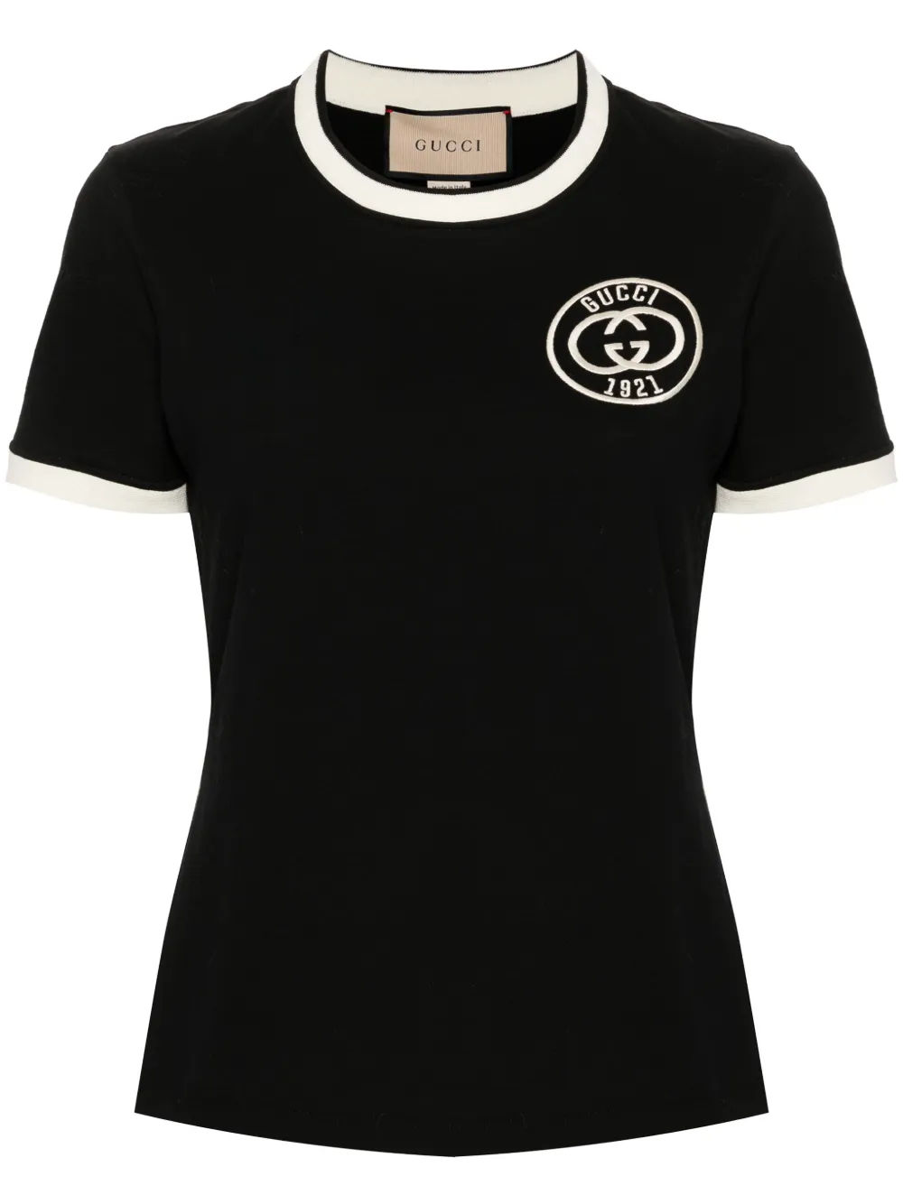 Gucci Womens Black Mix Brand-embroidered Short-sleeved Cotton-jersey T-shirt Xs
