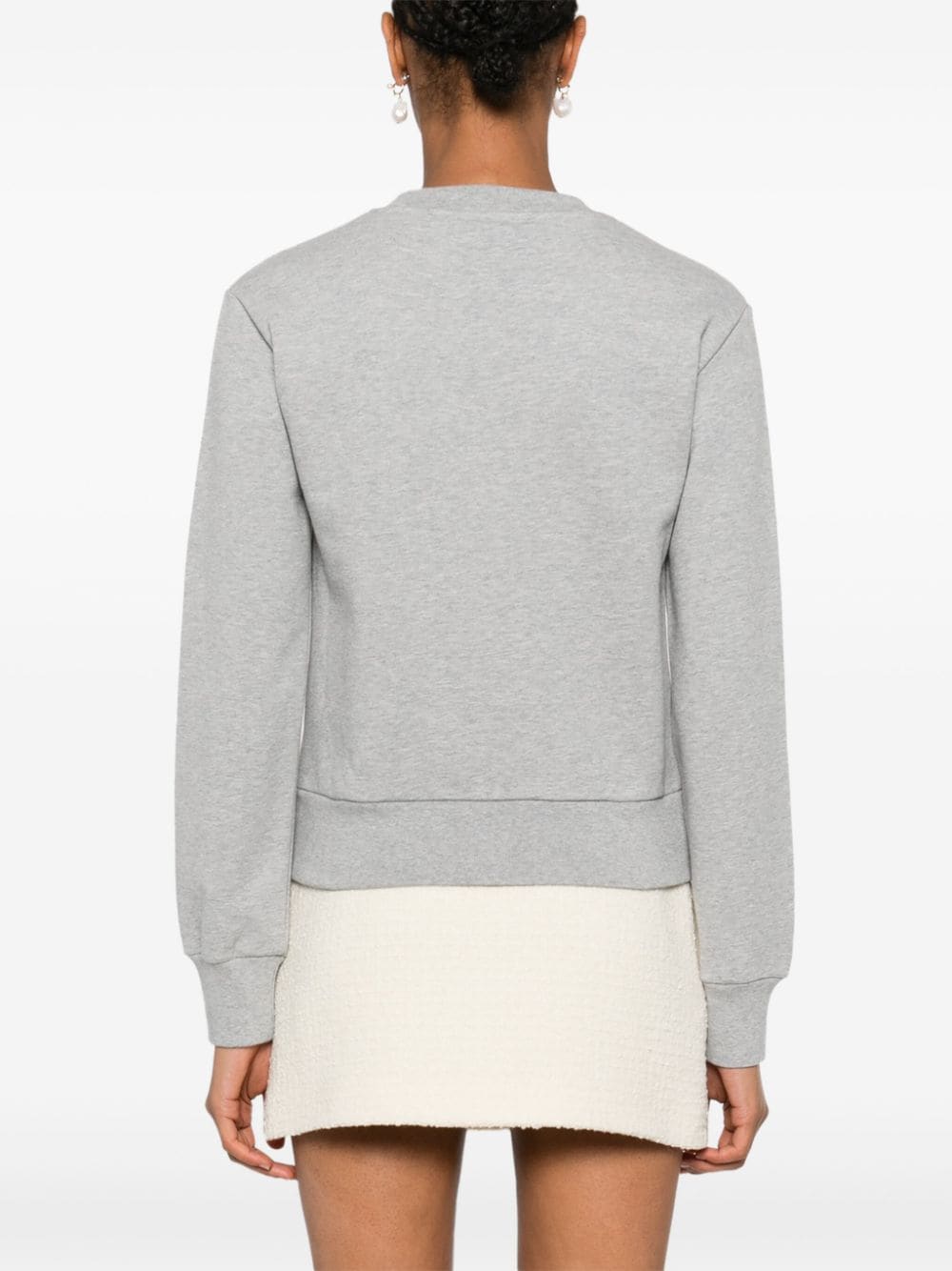 Shop Gucci Printed Cotton Sweatshirt In Grey