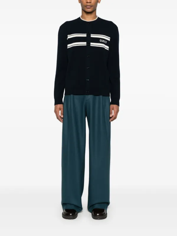 新作人気 ブルー | カーディガン ロゴ Gucci | JP FARFETCH トップス