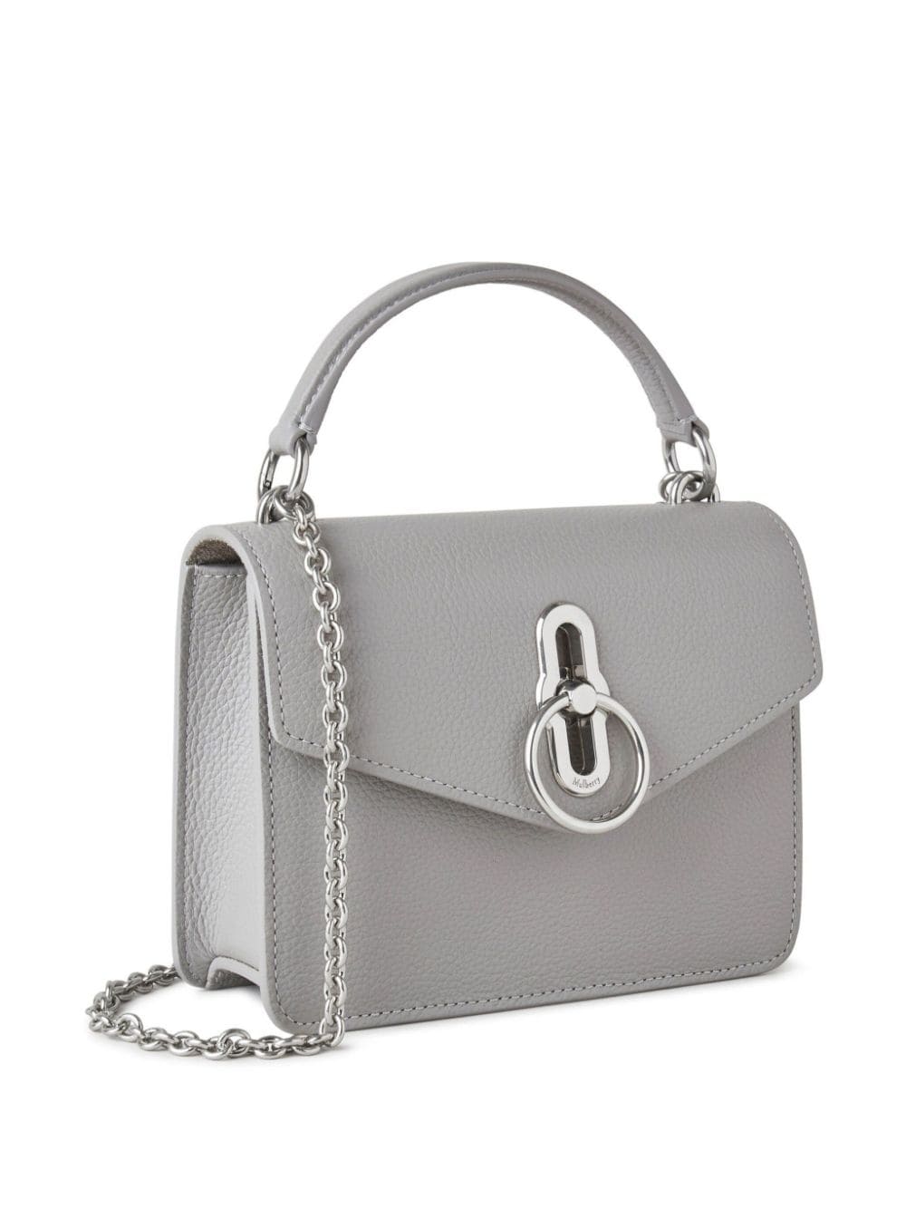 Shop Mulberry Small Amberley Leather Crossbody Bag In Grey