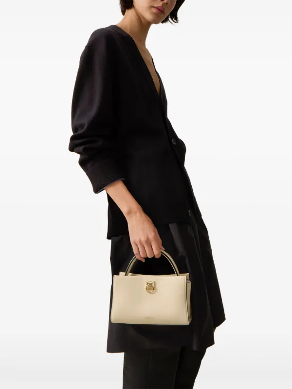 Mulberry Mini Iris Leather Tote Bag Neutrals FARFETCH AO