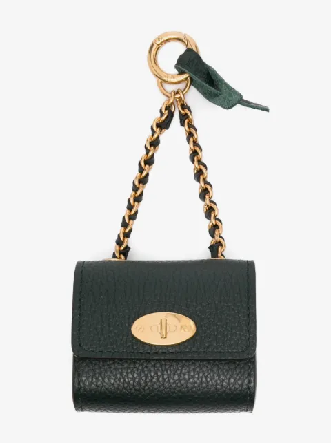Mulberry Lily leather keyring
