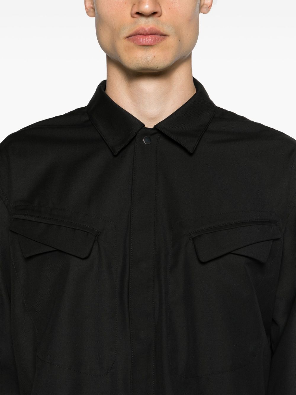 Shop J.lal Sintan Cropped Shirt In Black