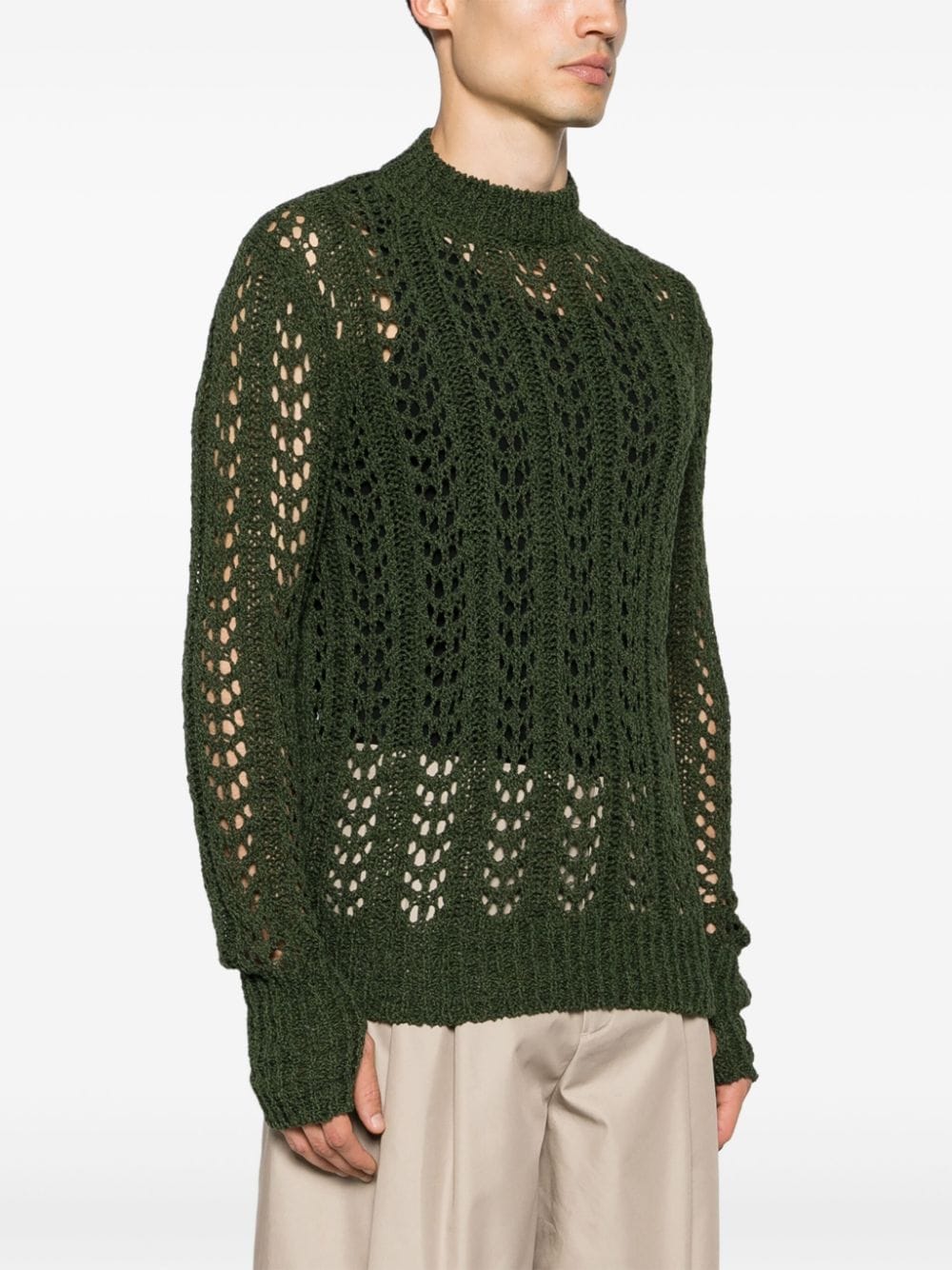 Shop J.lal Redos Open-knit Jumper In Green