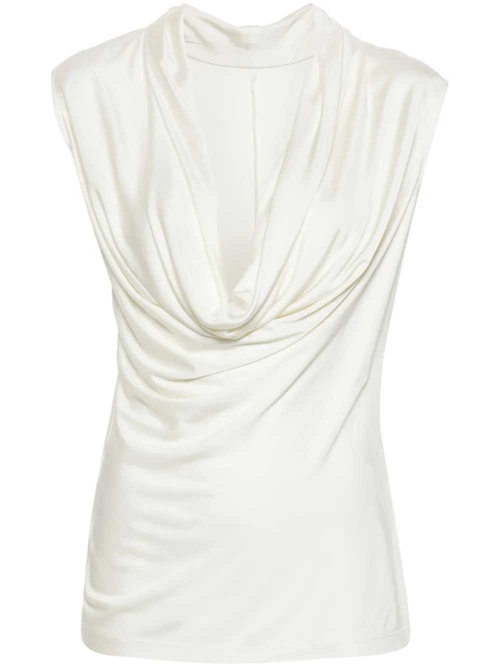 Helmut Lang - cowl-neck sleeveless top - women - Viscose - XS - Neutrals