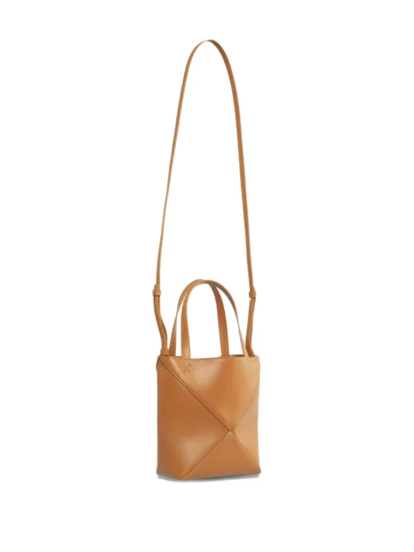LOEWE Mini Puzzle Fold Tote Bag | Brown | FARFETCH ZA