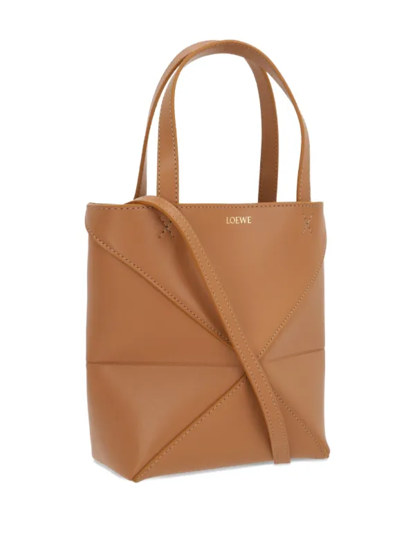 LOEWE Mini Puzzle Fold Tote Bag | Brown | FARFETCH