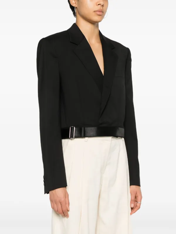 Helmut Lang クロップド ラップジャケット | ブラック | FARFETCH JP 