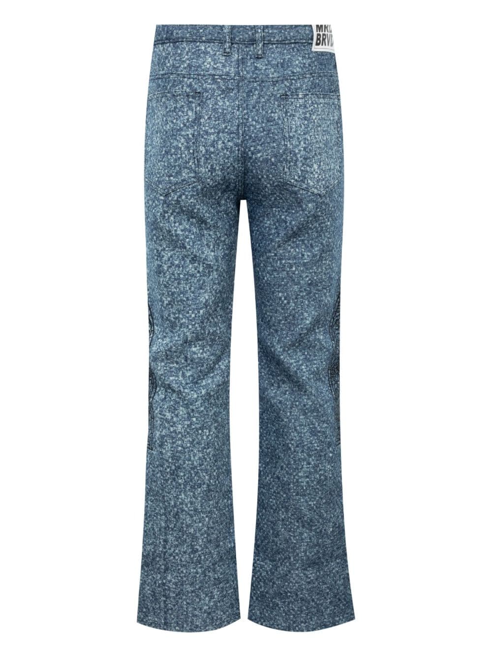 Shop Who Decides War Woven-design Straight-leg Jeans In Blue