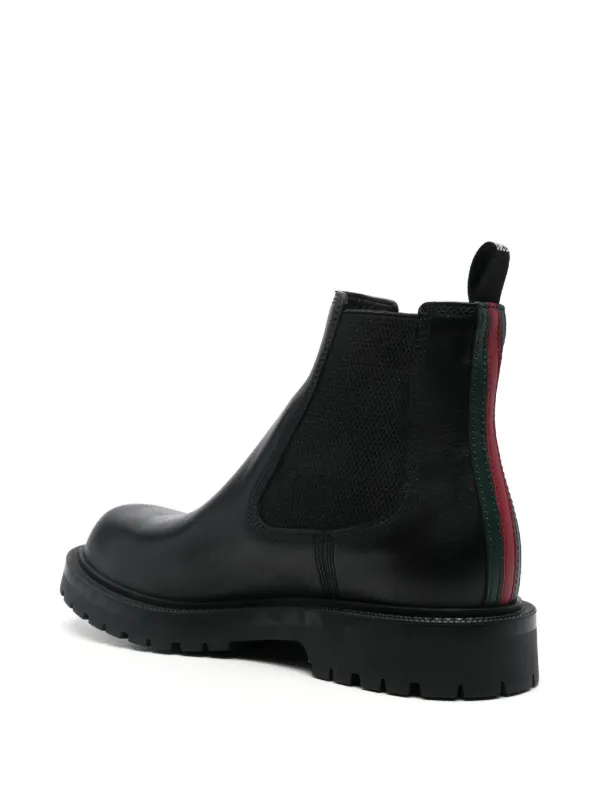 Gucci Web stripe trim Boots Black FARFETCH CA