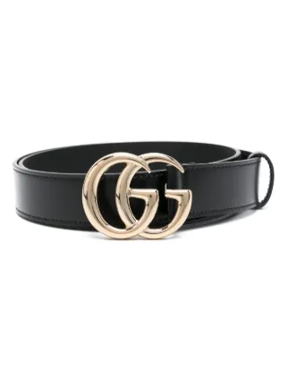 Gucci ダブルG バックル レザーベルト | ブラック | FARFETCH JP
