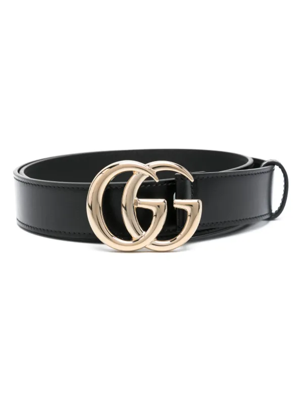 Gucci ダブルG バックル レザーベルト | ブラック | FARFETCH JP